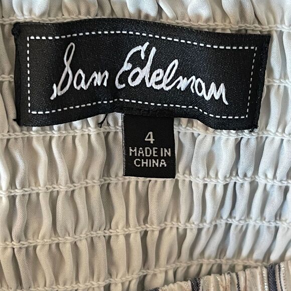 Sam Edelman Striped Off Y2K The Shoulder Bell Sleeve Dress Women's Size 4 - Picture 3 of 7